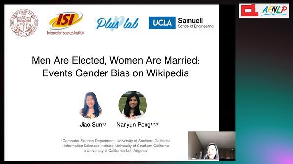 Men Are Elected, Women Are Married: Events Gender Bias on Wikipedia