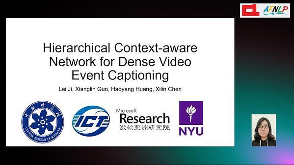 Hierarchical Context-aware Network for Dense Video Event Captioning