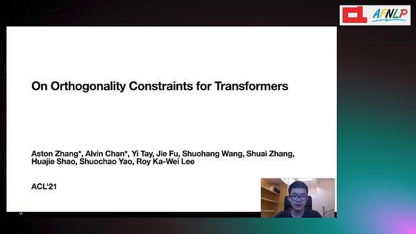 On Orthogonality Constraints for Transformers