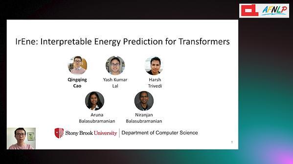 IrEne: Interpretable Energy Prediction for Transformers