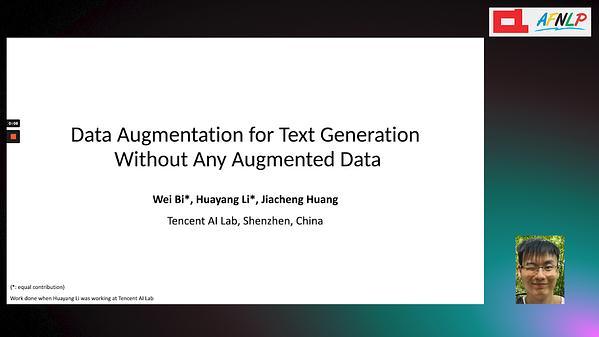 Data Augmentation for Text Generation Without Any Augmented Data