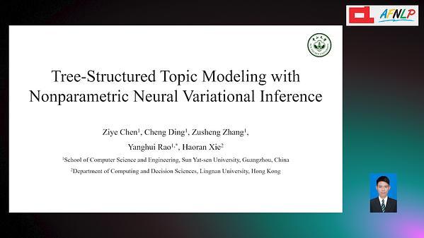 Tree-Structured Topic Modeling with Nonparametric Neural Variational Inference
