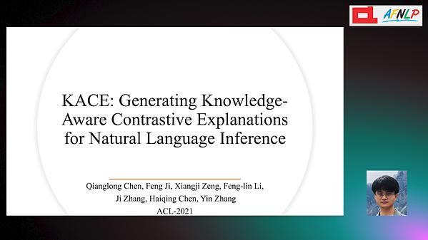 KACE: Generating Knowledge Aware Contrastive Explanations for Natural Language Inference