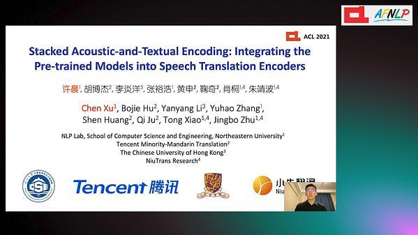 Stacked Acoustic-and-Textual Encoding: Integrating the Pre-trained Models into Speech Translation Encoders