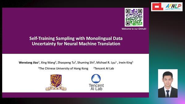 Self-Training Sampling with Monolingual Data Uncertainty for Neural Machine Translation