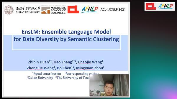 EnsLM: Ensemble Language Model for Data Diversity by Semantic Clustering