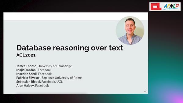 Database reasoning over text