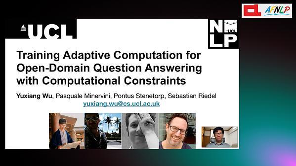 Training Adaptive Computation for Open-Domain Question Answering with Computational Constraints