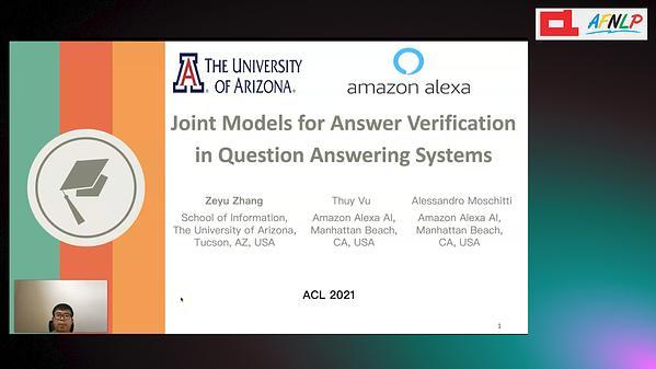 Joint Models for Answer Verification in Question Answering Systems