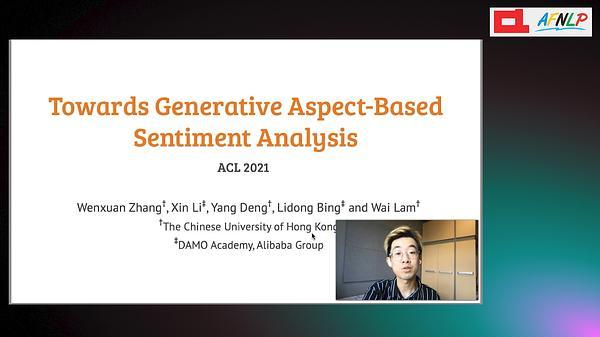 Towards Generative Aspect-Based Sentiment Analysis
