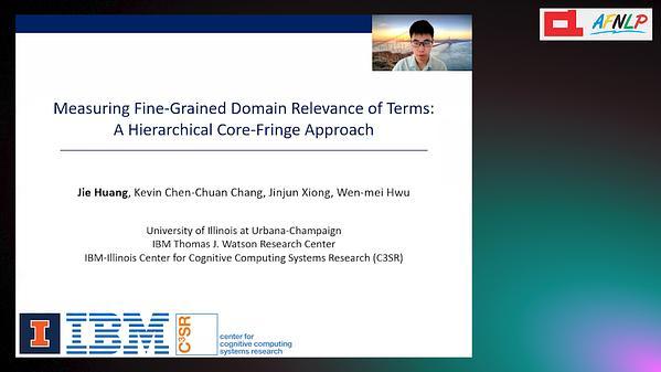 Measuring Fine-Grained Domain Relevance of Terms: A Hierarchical Core-Fringe Approach
