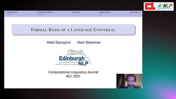 Formal Basis of a Language Universal
