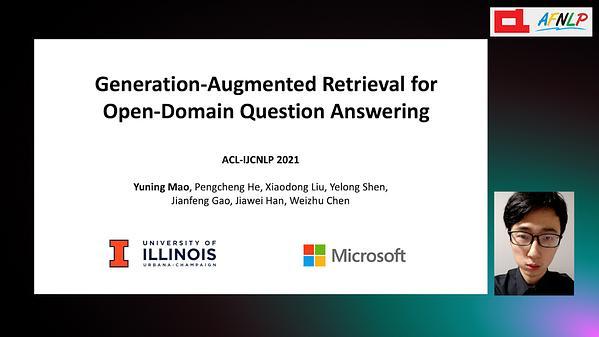 Generation-Augmented Retrieval for Open-Domain Question Answering