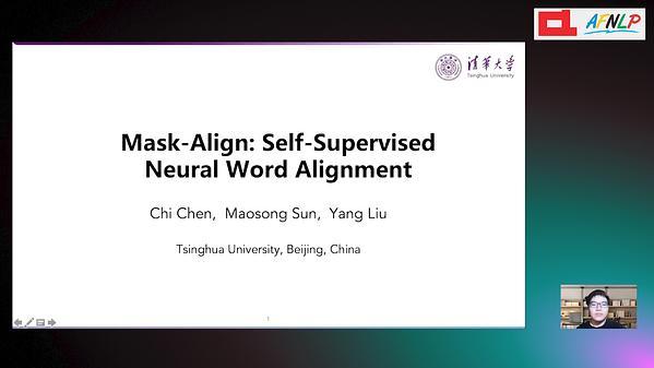 Mask-Align: Self-Supervised Neural Word Alignment