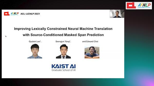 Improving Lexically Constrained Neural Machine Translation with Source-Conditioned Masked Span Prediction