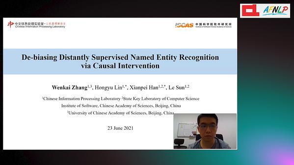 De-biasing Distantly Supervised Named Entity Recognition via Causal Intervention
