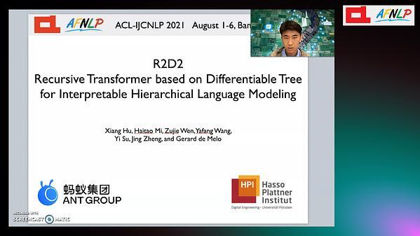 R2D2: Recursive Transformer based on Differentiable Tree for Interpretable Hierarchical Language Modeling