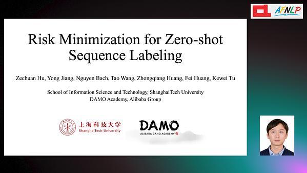 Risk Minimization for Zero-shot Sequence Labeling