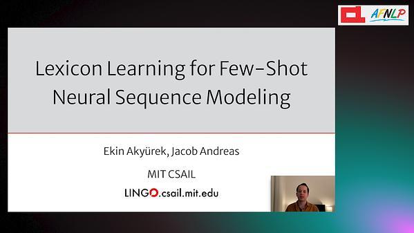 Lexicon Learning for Few Shot Sequence Modeling