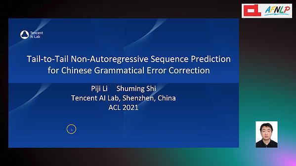 Tail-to-Tail Non-Autoregressive Sequence Prediction for Chinese Grammatical Error Correction