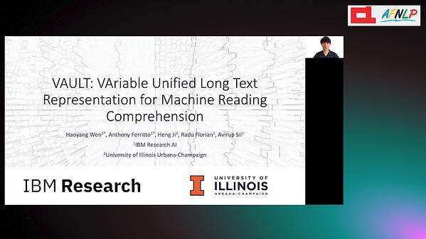 VAULT: VAriable Unified Long Text Representation for Machine Reading Comprehension