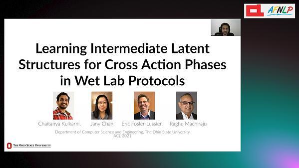 Learning Latent Structures for Cross Action Phrase Relations in Wet Lab Protocols