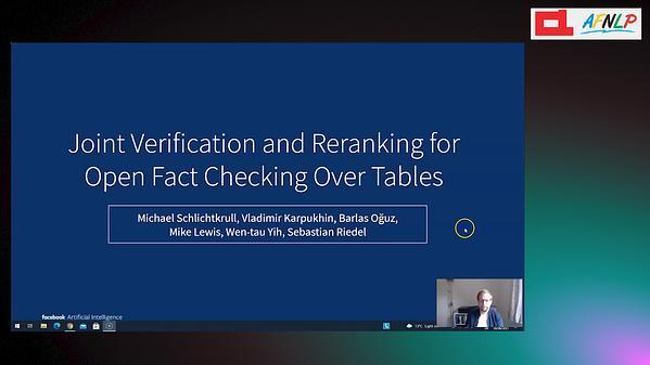 Joint Verification and Reranking for Open Fact Checking Over Tables