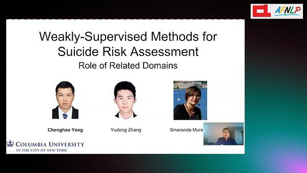 Weakly-Supervised Methods for Suicide Risk Assessment: Role of Related Domains