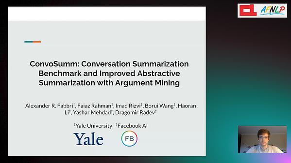 ConvoSumm: Conversation Summarization Benchmark and Improved Abstractive Summarization with Argument Mining