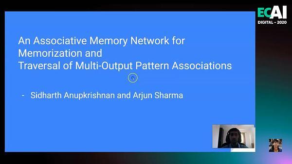 An Associative Memory Network for Memorization and Traversal of Multi-Output Pattern Associations