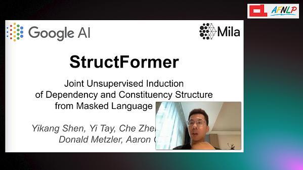 StructFormer: Joint Unsupervised Induction of Dependency and Constituency Structure from Masked Language Modeling