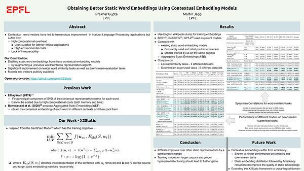 Obtaining Better Static Word Embeddings Using Contextual Embedding Models
