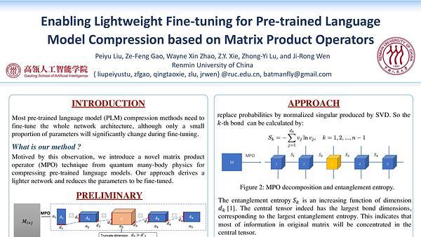 Enabling Lightweight Fine-tuning for Pre-trained Language Model Compression based on Matrix Product Operators