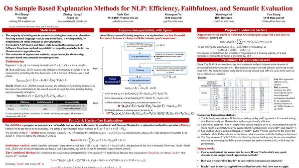 On Sample Based Explanation Methods for NLP: Faithfulness, Efficiency and Semantic Evaluation