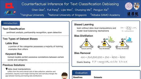 Counterfactual Inference for Text Classification Debiasing