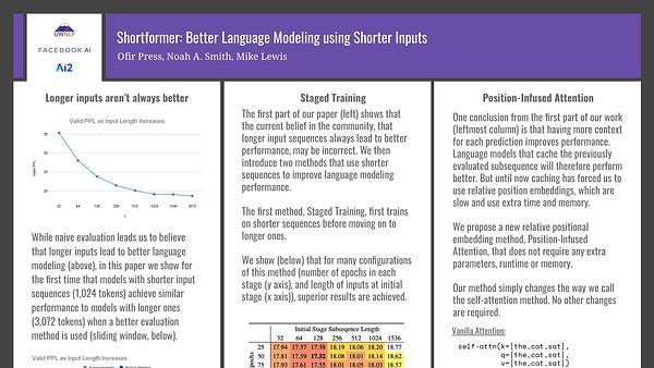 Shortformer: Better Language Modeling using Shorter Inputs