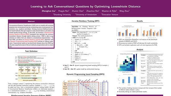 Learning to Ask Conversational Questions by Optimizing Levenshtein Distance