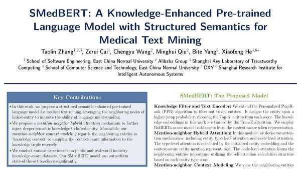 SMedBERT: A Knowledge-Enhanced Pre-trained Language Model with Structured Semantics for Medical Text Mining
