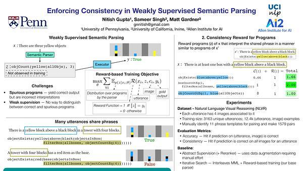 Enforcing Consistency in Weakly Supervised Semantic Parsing