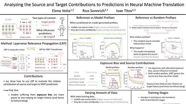 Analyzing the Source and Target Contributions to Predictions in Neural Machine Translation