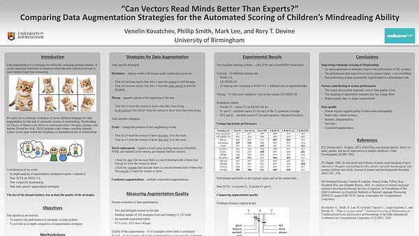 Can vectors read minds better than experts? Comparing data augmentation strategies for the automated scoring of children’s mindreading ability