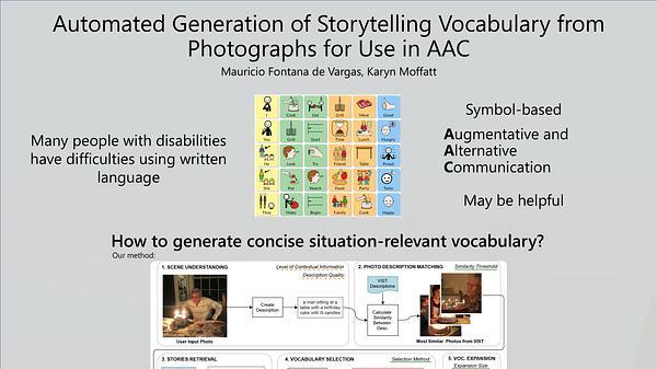Automated Generation of Storytelling Vocabulary from Photographs for use in AAC