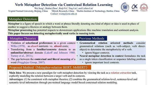 Verb Metaphor Detection via Contextual Relation Learning