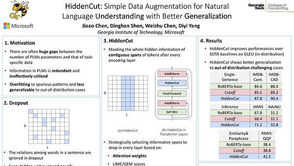 HiddenCut: Simple Data Augmentation for Natural Language Understanding with Better Generalizability