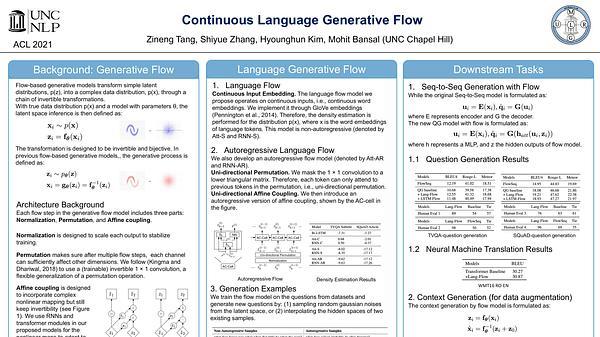 Continuous Language Generative Flow