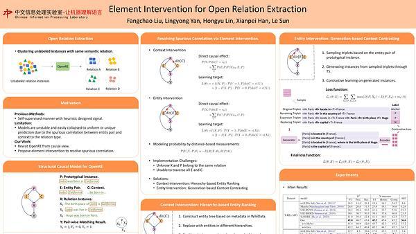 Element Intervention for Open Relation Extraction
