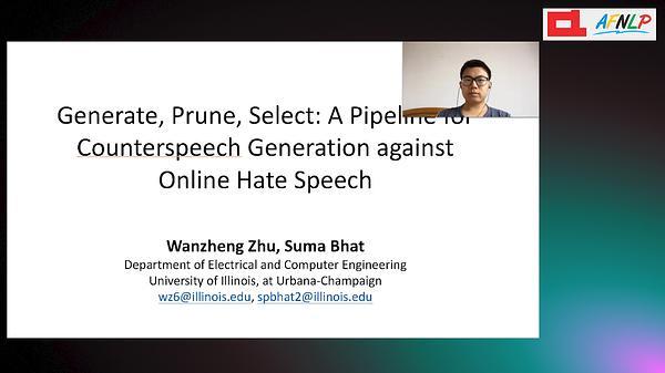 Generate, Prune, Select: A Pipeline for Counterspeech Generation against Online Hate Speech