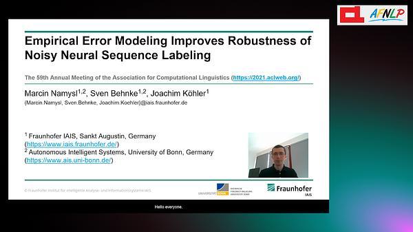 Empirical Error Modeling Improves Robustness of Noisy Neural Sequence Labeling