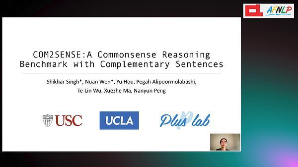 COM2SENSE: A Commonsense Reasoning Benchmark with Complementary Sentences