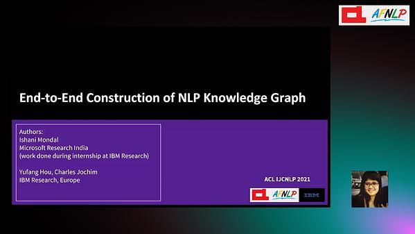 End-to-End Construction of NLP Knowledge Graph